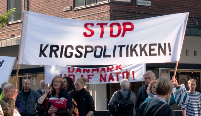 Antikrigsdemonstrasjon i Århus. Foto: APK