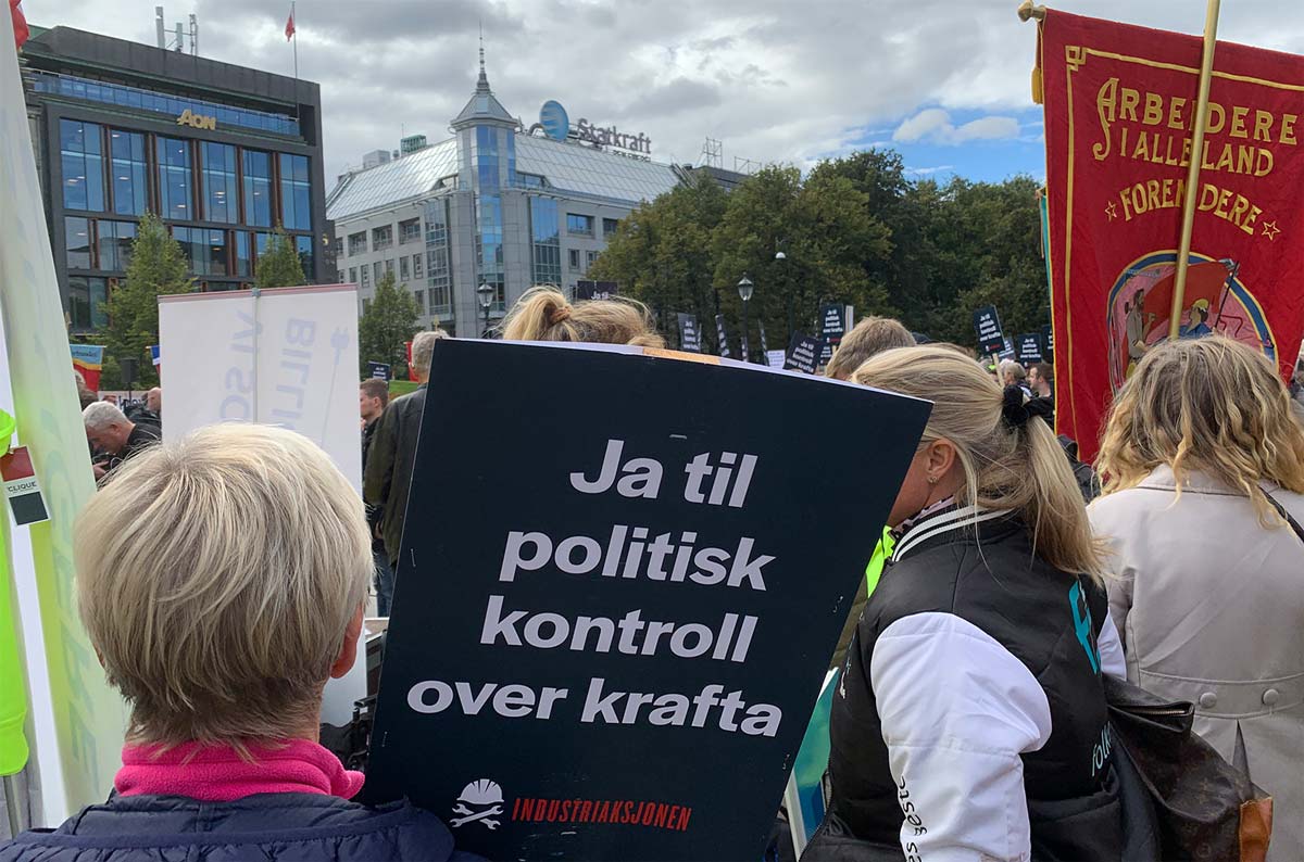 Fra protestdemonstrasjonen i regi av Industriaksjonen 19. september 2022. Foto: Revolusjon