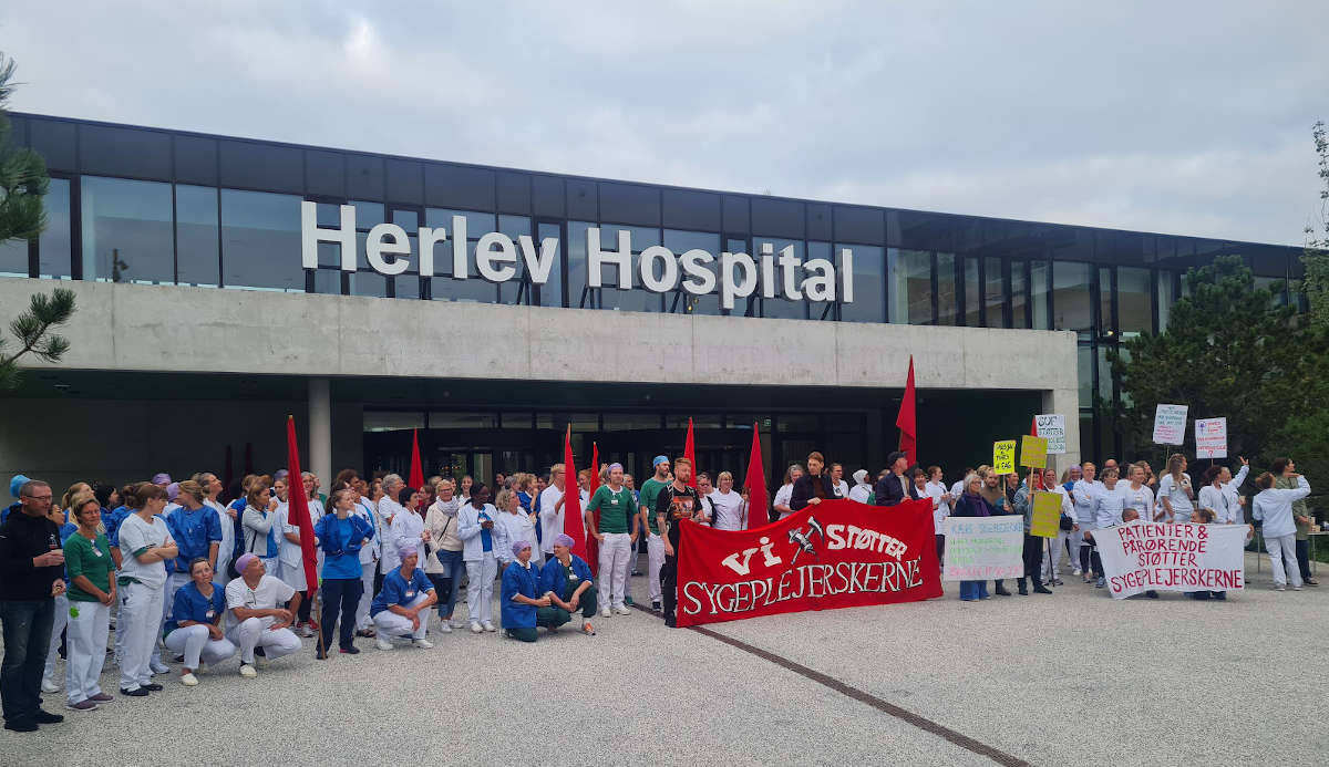 Sykepleiere i aksjon ved Herlev hospital.