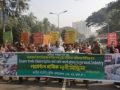 Tekstilarbeidere i protestmarsj i Bangladesh den 14. januar 2013.