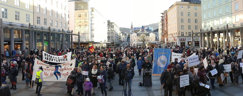 8. mars-markering i Bergen. Foto: Lyubava Malysheva.
