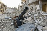 Etterlatt bombekaster i Aleppo, desember 2016. Foto: mil.ru